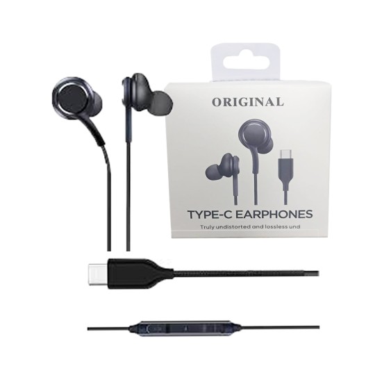 Earphone with USB Type C Plug Black